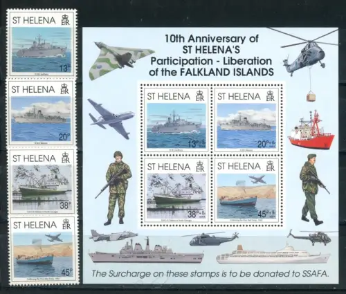 St. Helena 576-579, Block 12 postfrisch Schiffe #JK564