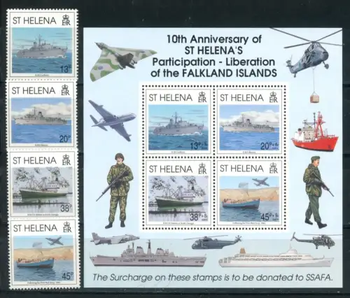 St. Helena 576-579, Block 12 postfrisch Schiffe #JK564