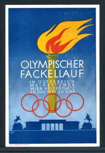 AK Propagandakarte Olympischer Fackellauf 1936 #JM143