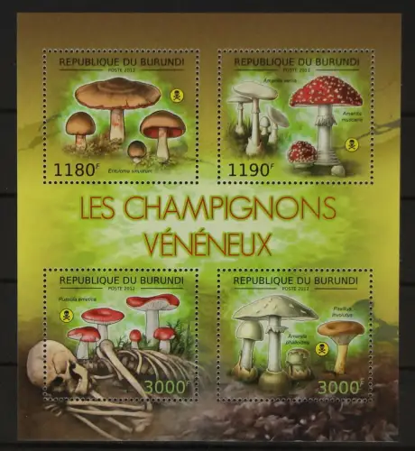 Burundi 2743-2746 postfrisch Kleinbogen / Pilze #GH104