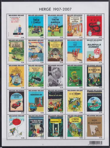 Belgien 3684-3708 postfrisch als Zd-Bogen #NP252