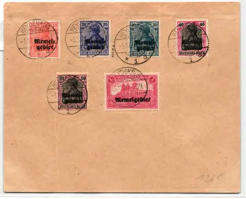 Memel 9 u.a. auf Brief als Mischfrankatur ungelaufen, geprüft Klein BPP #IT020