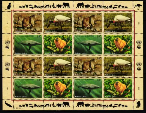 UNO Genf Kleinbogen 245-248 postfrisch Gefährdete Arten #GW770