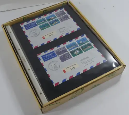 Schweiz Kiste mit FDCs auf selbstgestalteten Seiten #MA093