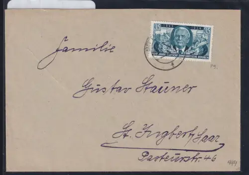 DDR 444 auf Brief als Einzelfrankatur #DAX60