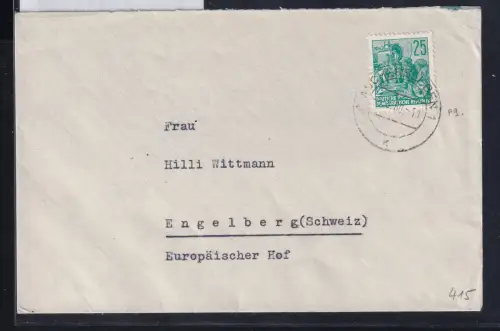 DDR 415 auf Brief als Einzelfrankatur Ausland #DAX81