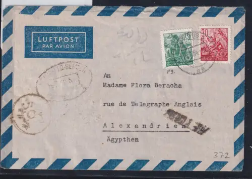 DDR 372+373 auf Brief als Mischfrankatur Ausland Luftpost #DAX86