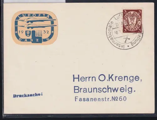 Danzig 216 auf Postkarte Drucksache #DAY05