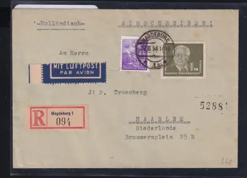 DDR 368 u.a. auf Brief als Mischfrankatur Ausland Luftpost #DAX87