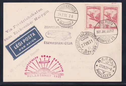 Deutsches Reich auf Postkarte Zeppelinpost #DBT25