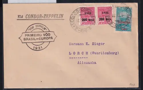 Deutsches Reich auf Brief Zeppelinpost #DBT23