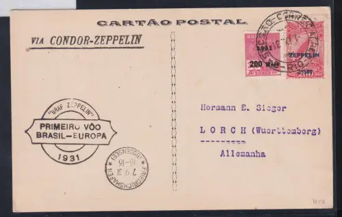 Deutsches Reich auf Postkarte Zeppelinpost #DBT22