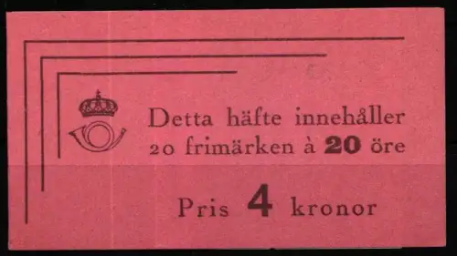 Schweden 258 II D postfrisch als Markenheft #NT620