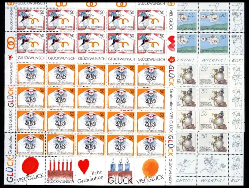 Liechtenstein 1041-1044 postfrisch Kleinbögen Grußmarken #OM917