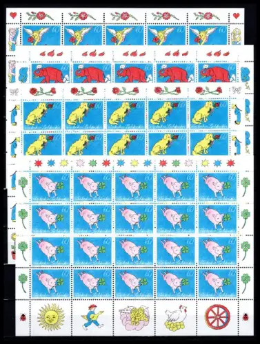 Liechtenstein 1085-1088 postfrisch Kleinbögen Grußmarken #OM919