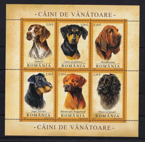 Rumänien Block 361 postfrisch Hunde #OM945