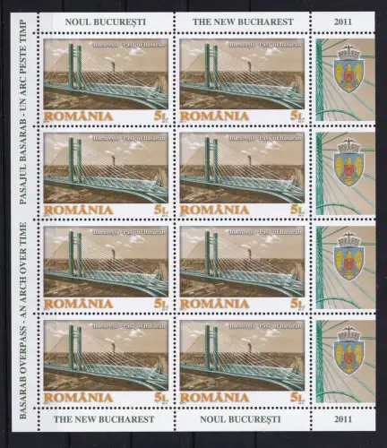 Rumänien 6536 postfrisch als Kleinbogen, Brücken #OM934