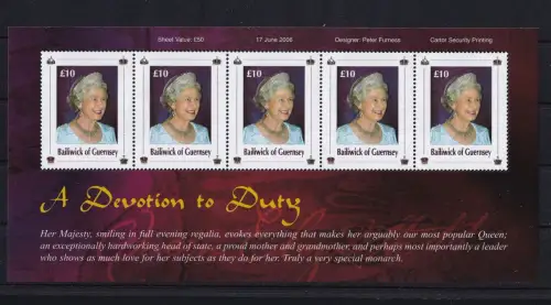 Guernsey 1095 postfrisch als Kleinbogen, Elizabeth II. #OM970