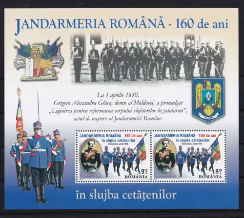 Rumänien Block 465 postfrisch 100 Jahre Gendarmerie #OM936