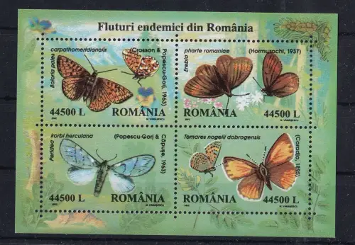Rumänien Block 322 postfrisch Schmetterlinge #OM961