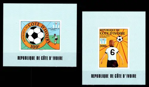 Elfenbeinküste 554 + 556 als Luxusblöcke postfrisch Fußball WM #OM997