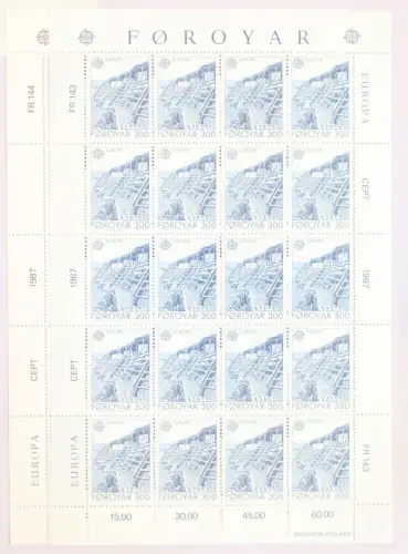 Färöer 149-150 postfrisch als Kleinbogensatz #GK814