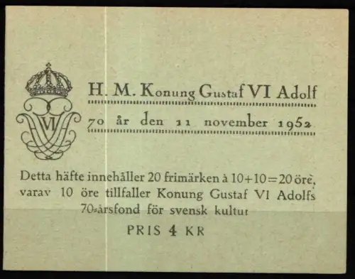 Schweden 376 D postfrisch als Markenheft #NT657