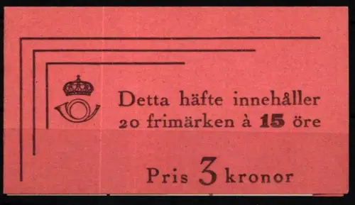 Schweden 257 D postfrisch als Markenheft #NT631