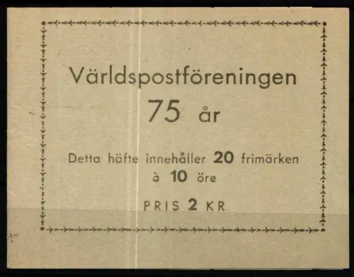 Schweden 351 D postfrisch als Markenheft #NT650