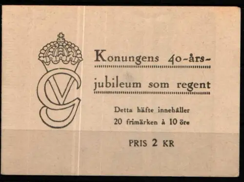 Schweden 329 D postfrisch als Markenheft #NT642