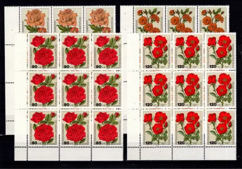 BRD Bund 1150-1153 Ecke 3 postfrisch im 9er Block #DBR81