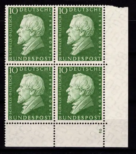 BRD Bund 293 Ecke 4 FN 2 postfrisch im Eckrandviererblock #DBS17