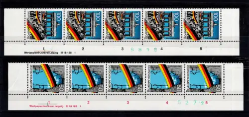 BRD Bund 1481-1482 DV postfrisch im Fünferstreifen vom Seitenrand #DBR85