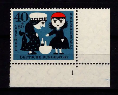 BRD Bund 343 Ecke 4 FN 1 postfrisch #DBS22