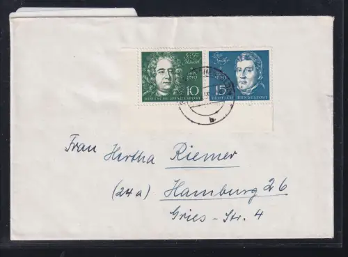 BRD 315, 316 ZD aus Block 2 auf Brief als Mischfrankatur #DBS78