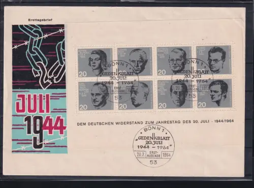 BRD Bund Block 3 als Ersttagsbrief mit Sonderstempel Bonn #DBS98