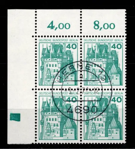 Berlin 535 Ecke 1 RZD im 4er Block gestempelt mit Tagesstempel #DCE27