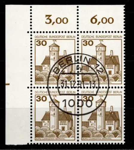 Berlin 534 Ecke 1 RZD im 4er Block gestempelt mit Berlinstempel Letztag #DCE25