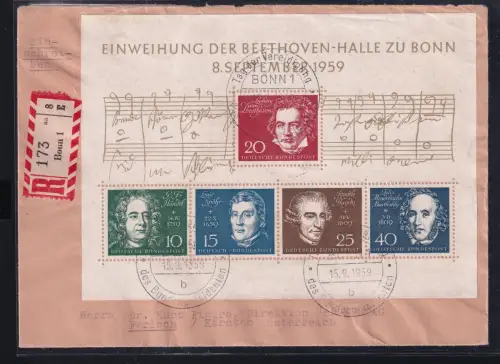 BRD Bund Block 2 auf Brief Einschreiben Ausland #DBS64