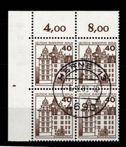 Berlin 614 Ecke 1 RZD im 4er Block gestempelt mit Tagesstempel #DCE45