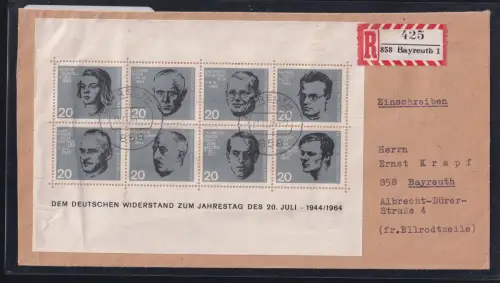 BRD Bund Block 3 auf Brief Orts-Einschreiben #DBS87