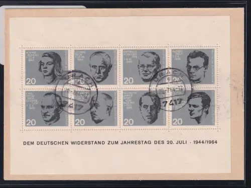 BRD Bund Block 3 Ortsstempel Urach als Ersttagsbrief auf Werbeumschlag #DBS93