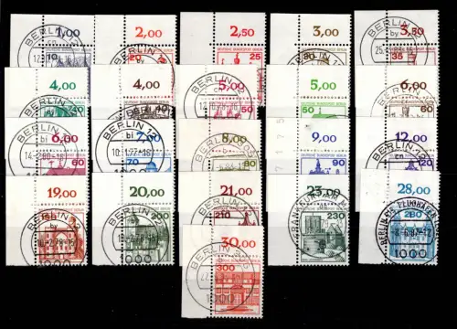 Berlin Burgen + Schlösser Lot ex 532-677 Ecke 1 gestempelt viel BLN-Stpl. #DCE77