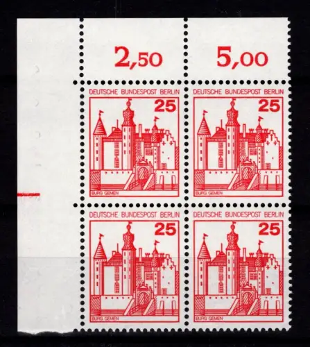 Berlin 587 Ecke 1 RZD im 4er Block postfrisch #DCE60