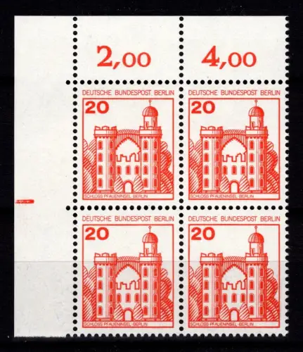 Berlin 533 Ecke 1 RZD im 4er Block postfrisch #DCE64