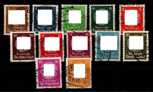 Deutsches Reich Dienstmarken 132-143 gestempelt #DCF55