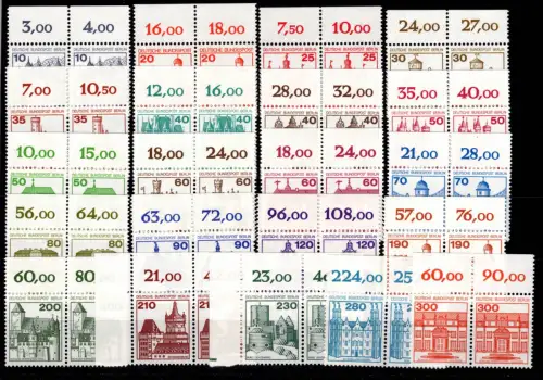 Berlin Burgen + Schlösser Lot ex 532-677 Paare OR postfrisch komplett #DCE70