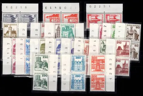 Berlin Burgen + Schlösser Lot ex 532-677 Bogenzähler postfrisch komplett #DCE72