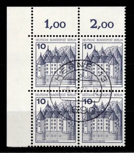 Berlin 532 Ecke 1 im 4er Block gestempelt mit Tagesstempel #DCE22