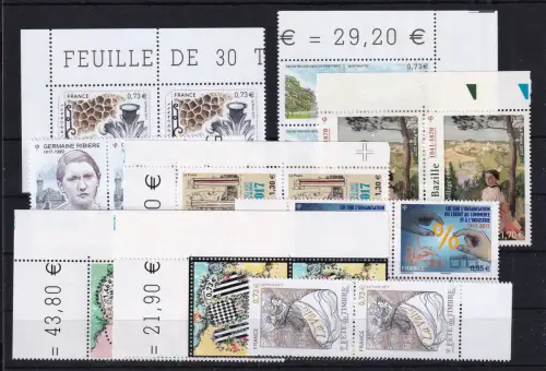 Frankreich Lot aus Jahrgang 2017 postfrisch als Frankaturware #DCF95